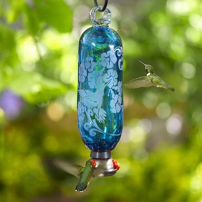 Filigree Hummingbird Feeder - Aqua