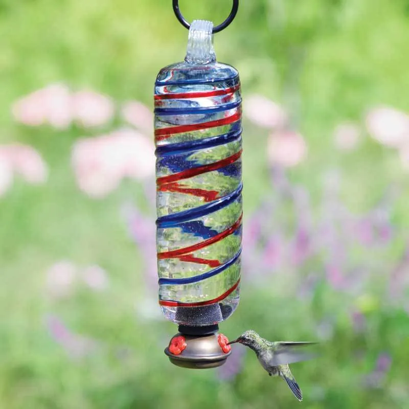 Filigree Glass Hummingbird Feeder - Barbershop