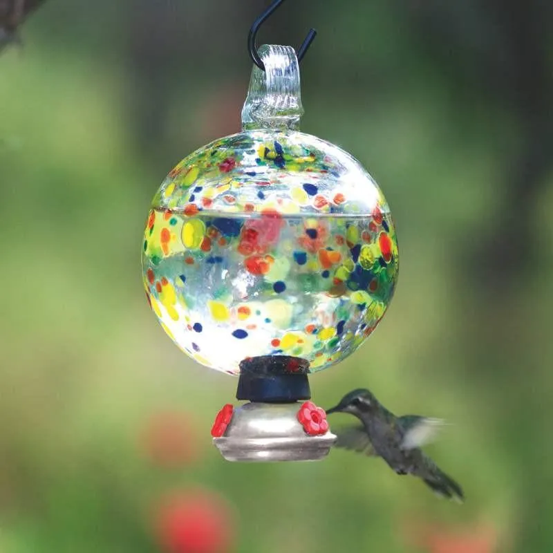 Dew-Drop Carnival Glass Hummingbird Feeder