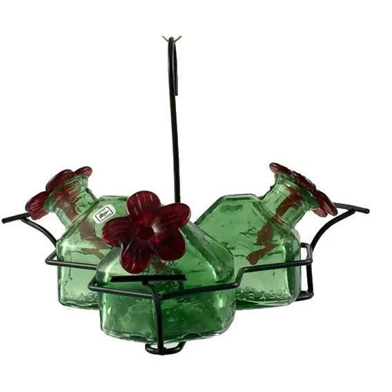 Bouquet Classic 3 Hummingbird Feeder - Green