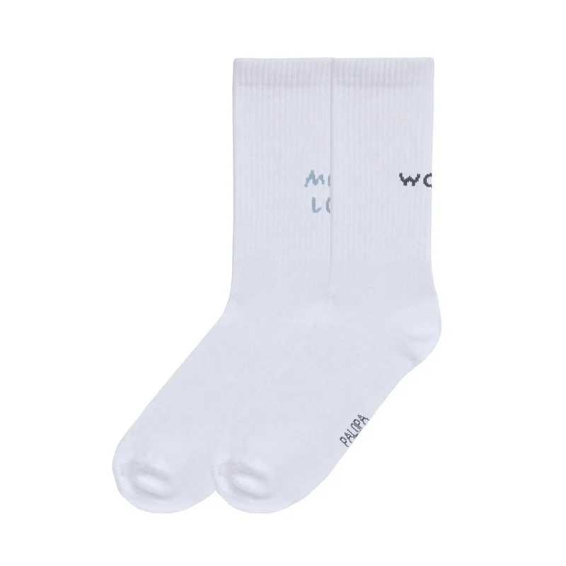 PALOPA TENNIS SOCKEN 2ER SET - LETTERING, BLUE GREY