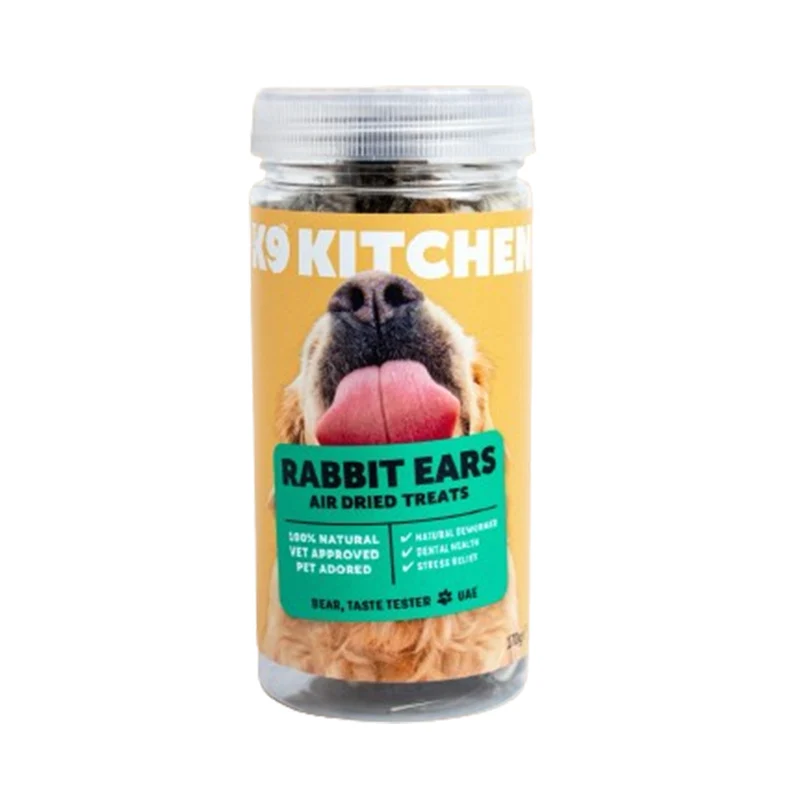 Expiry Date 19-Oct-26 The K9 Kitchen Rabbit Ears Air Dried Dog Treats - 100G