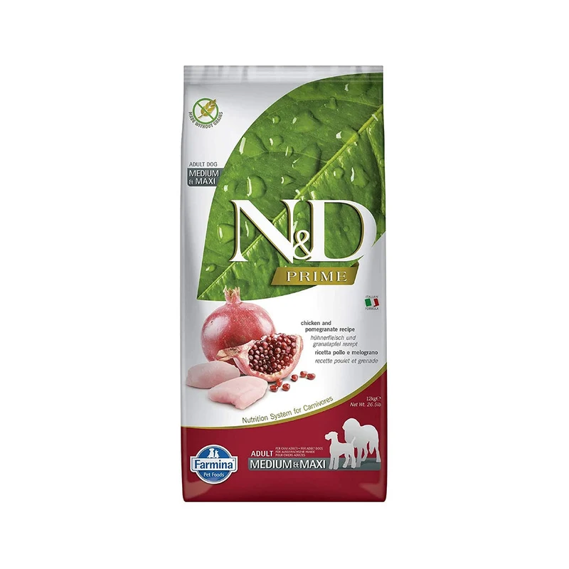 Farmina N&D Chicken&Pomegranate Adult Medium&Maxi Dog Dry Food - 12KG (Minorly Damaged)