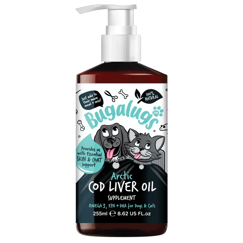 Expiry Date 30-Nov-26 Bugalugs Arctic Cod Liver Oil Supplement for Dogs & Cats - 255ML