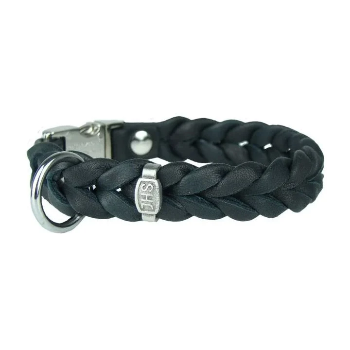 JHS Hundehalsband mit Klickverschluss – 20 mm Breite, Schwarz