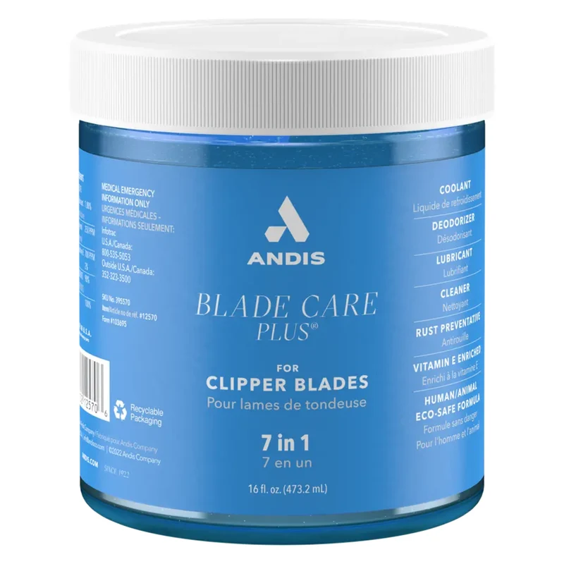 Andis Blade Care Plus 7-in-1 Cleaning & Cooling Blade Dip Jar for Clipper Blades 16OZ