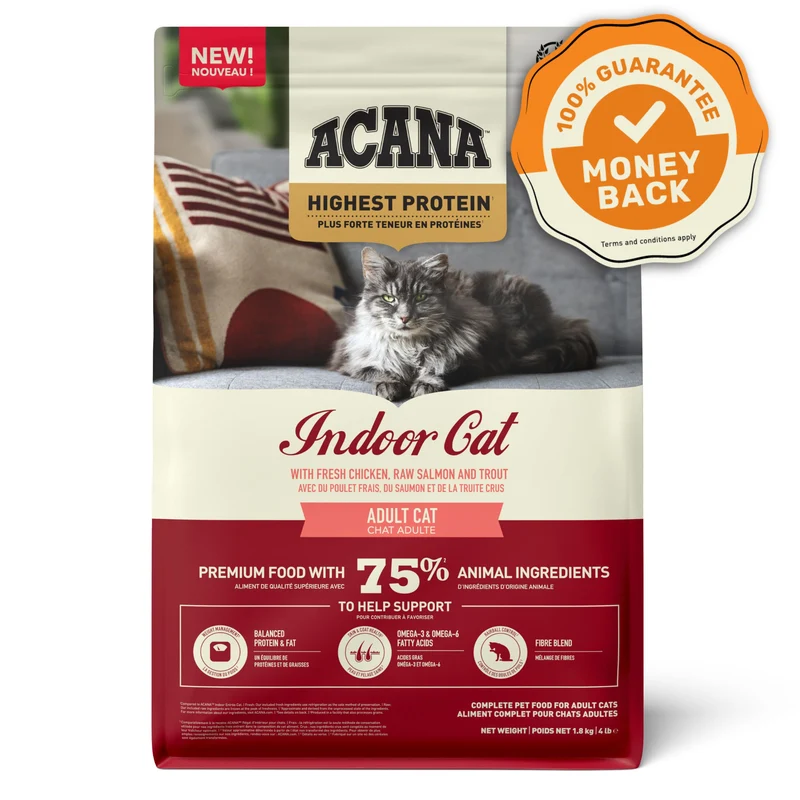 Expiry Date 11-Oct-26 Acana Highest Protein Indoor Dry Cat Food - 4.5KG