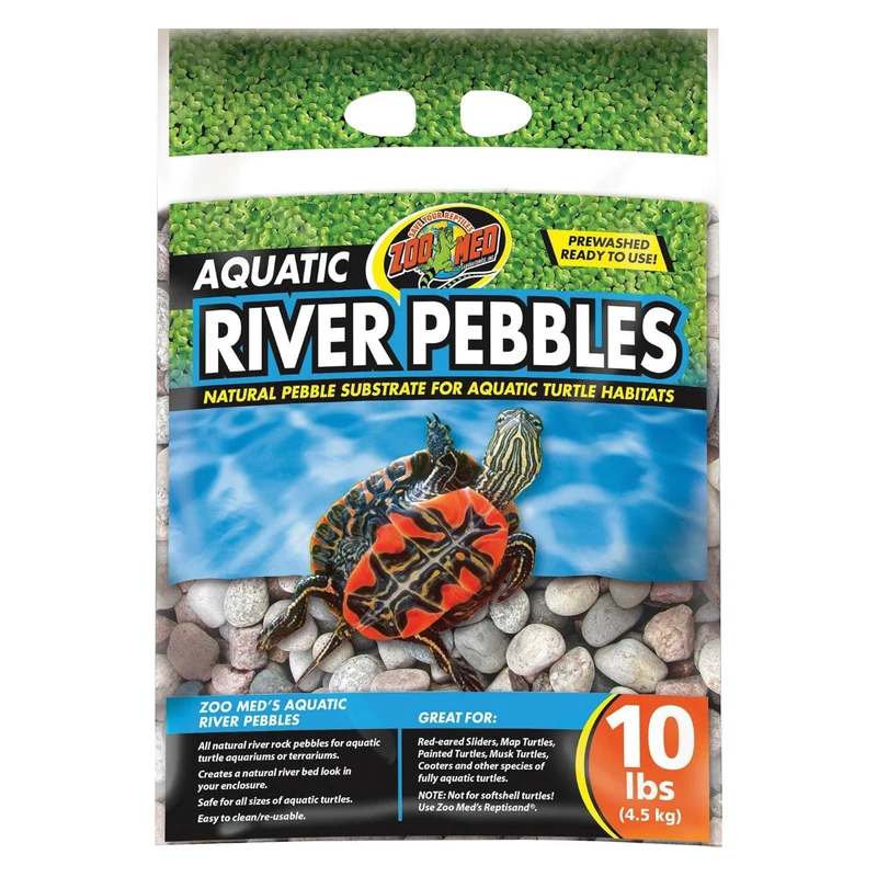 Zoo Med Turtle River Pebbles Natural Aquatic Substrate for Turtles 10LB