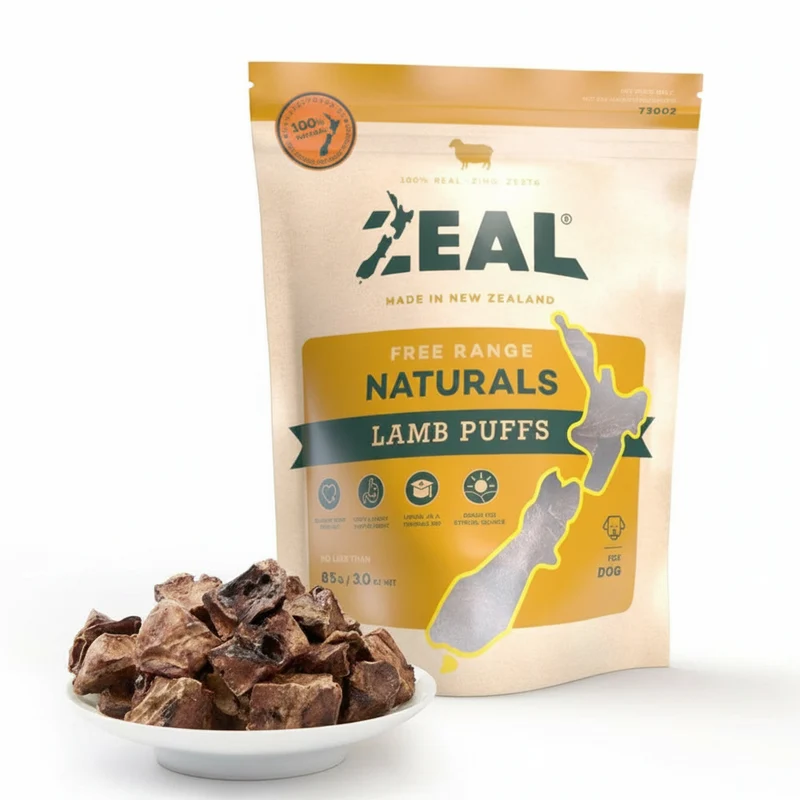 Zeal Lamb Puffs Air-Dried Lamb Lung Dog Treats 85G