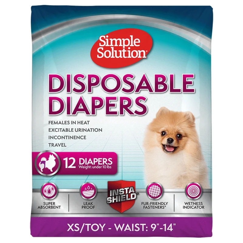 Simple Solution Disposable Diapers for Female Dogs 12pcs