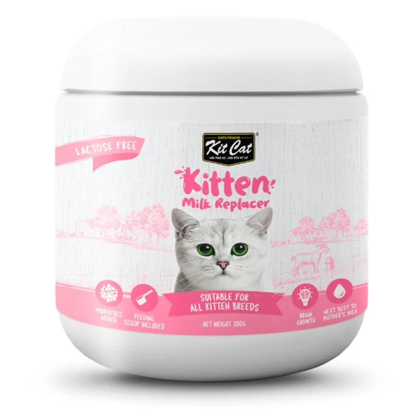 Kit Cat Kitten Milk Replacer Powder 200G with Free Nursing Kit