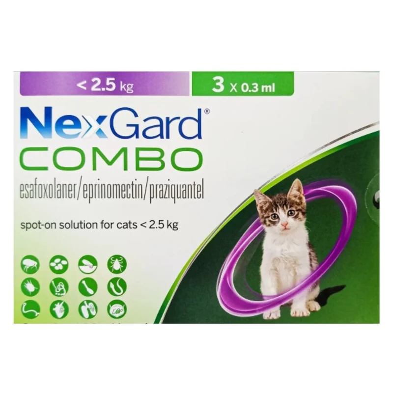 NexGard Combo Spot-On Solution Tick, Flea & Parasite Treatment & Protection For Cats