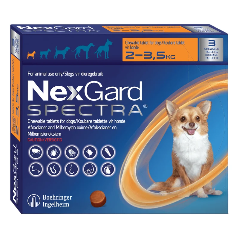 NexGard Spectra Chewable Tablets For Flea, Tick & Worms Treatment & Prevention For Dogs
