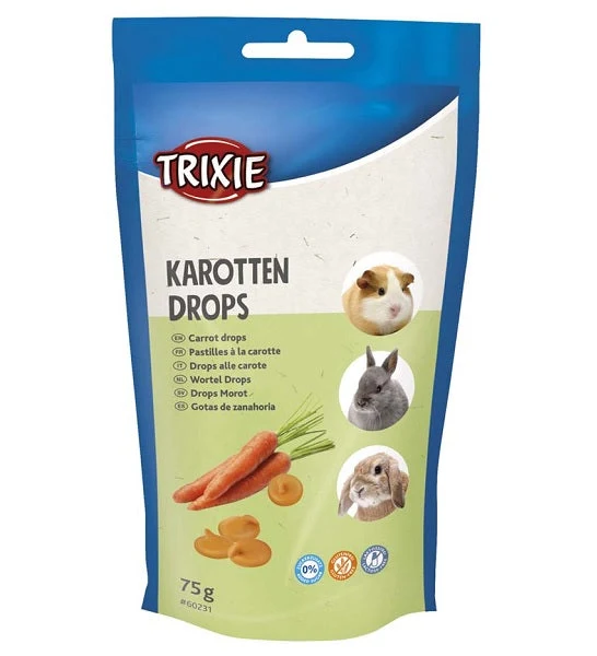 Expiry Date 31-Oct-26 Trixie Carrot Drops Small Pet Treats - CARROTS/75G