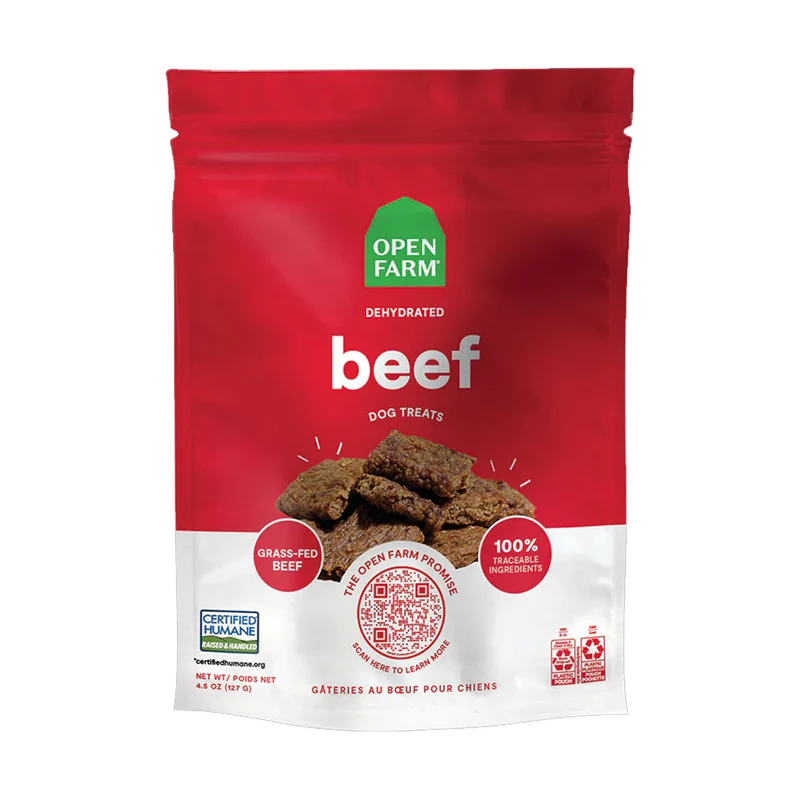 Expiry Date 21-Nov-26 Open Farm Dehydrated Beef Dog Treat - 127G