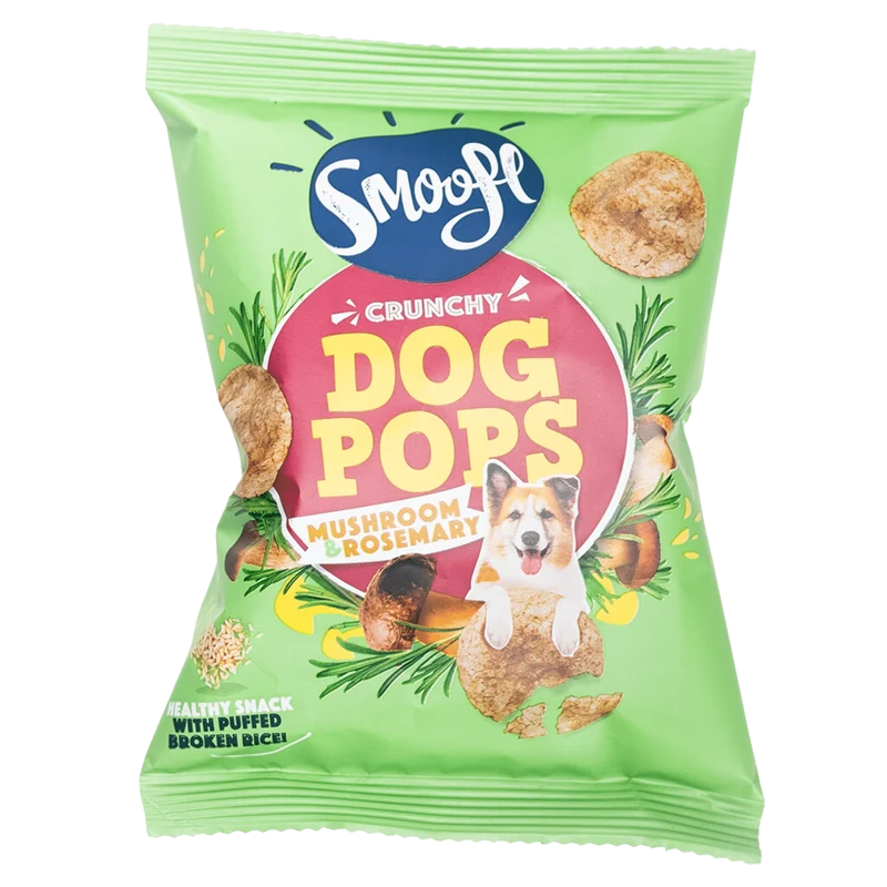 Expiry Date 12-Nov-26 Smoofl Crunchy Mushroom & Rosemary Pops Dog Treats - 24G