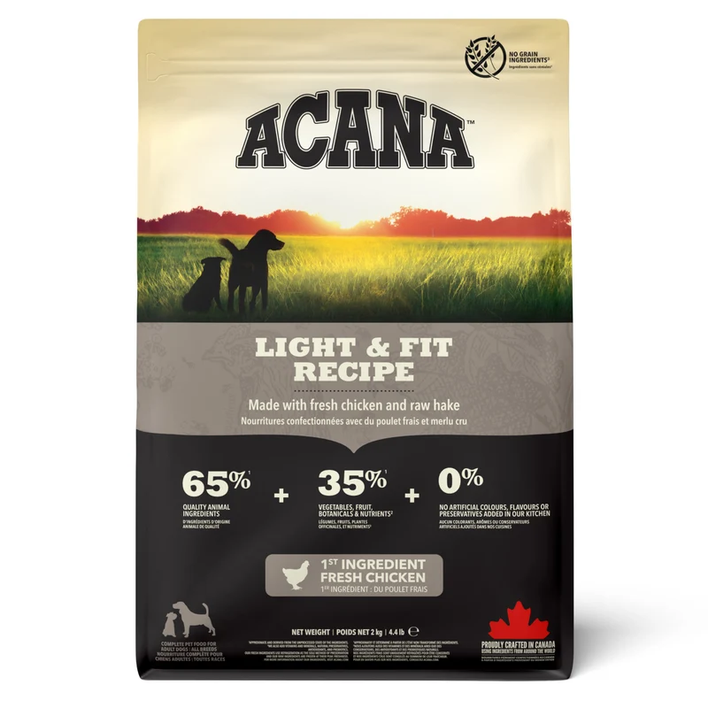 Expiry Date 19-Dec-26 Acana Light and Fit Recipe Dry Dog Food - 2KG