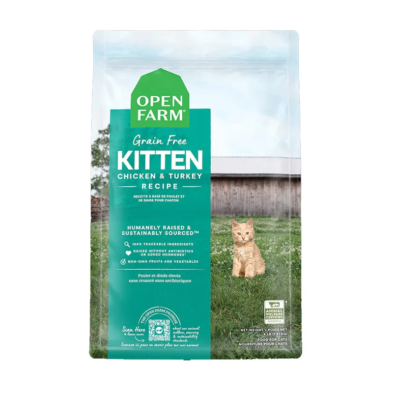 Expiry Date 31-Dec-26 Open Farm Grain Free Kitten Recipe Dry Food - 1.81KG