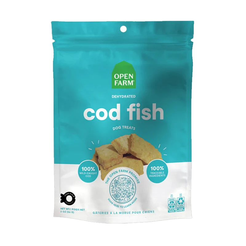Expiry Date 10-Dec-26 Open Farm Dehydrated Cod Fish Dog Treat - 56G