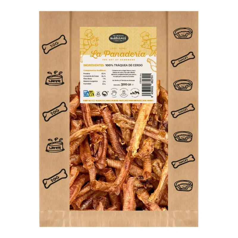 Hobbitalf Air-Dried Pig Trachea Dog Chew Treats 300G