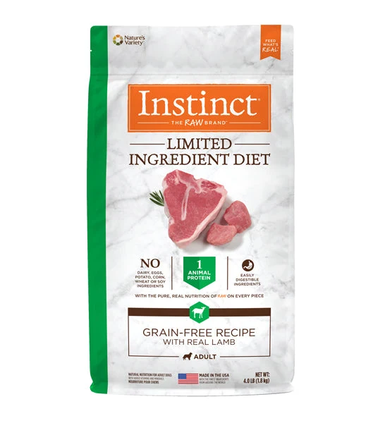Expiry Date 10-Nov-26 Instinct Limited Ingredient Diet Grain Free Recipe Lamb Dry Dog Food - 4LB