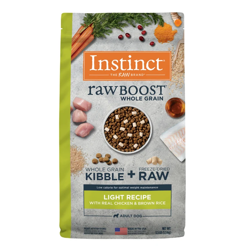 Expiry Date 11-Nov-26 Instinct Raw Boost Whole Grain Light Recipe Chicken Dry Dog Food - 3.5LB