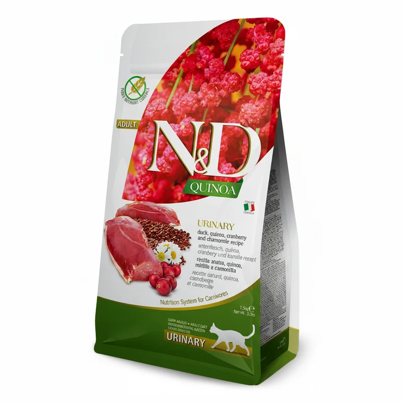 Farmina N&D Urinary Duck, Quinoa, Cranberry & Chamomile Adult Dry Cat Food 1.5KG