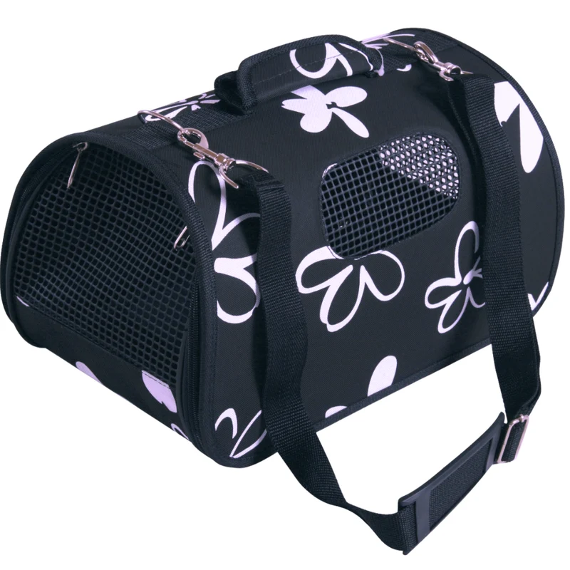 Zolux Flower Waterproof Pet Carrier With Removable Bottom - Black