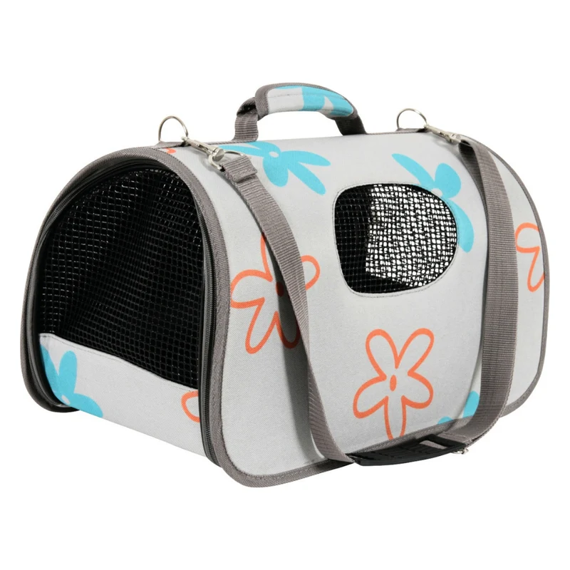 Zolux Flower Waterproof Pet Carrier With Removable Bottom - Grey
