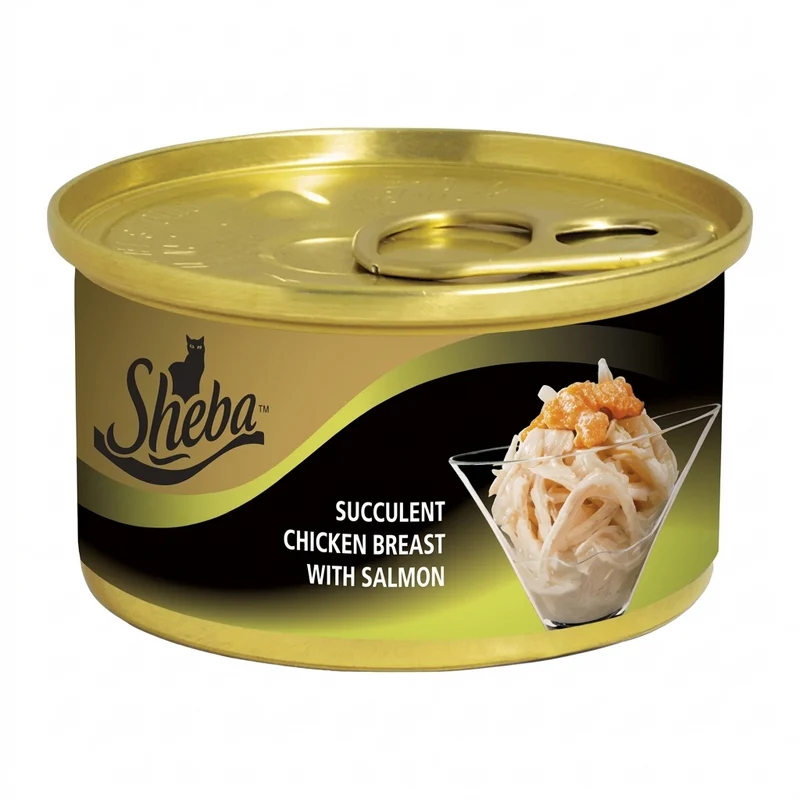 Sheba Deluxe Succulent Chicken Breast with Salmon in Gravy Wet Cat Food 85G