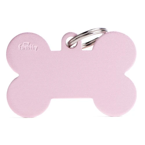 My Family Basic Aluminum Bone ID Tag - PINK/XL