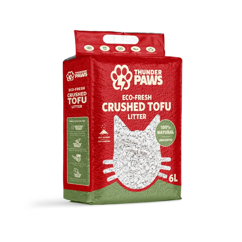 Thunder Paws Eco-Fresh Crushed Tofu Unscented Fast Clumping Cat Litter - 2.4KG