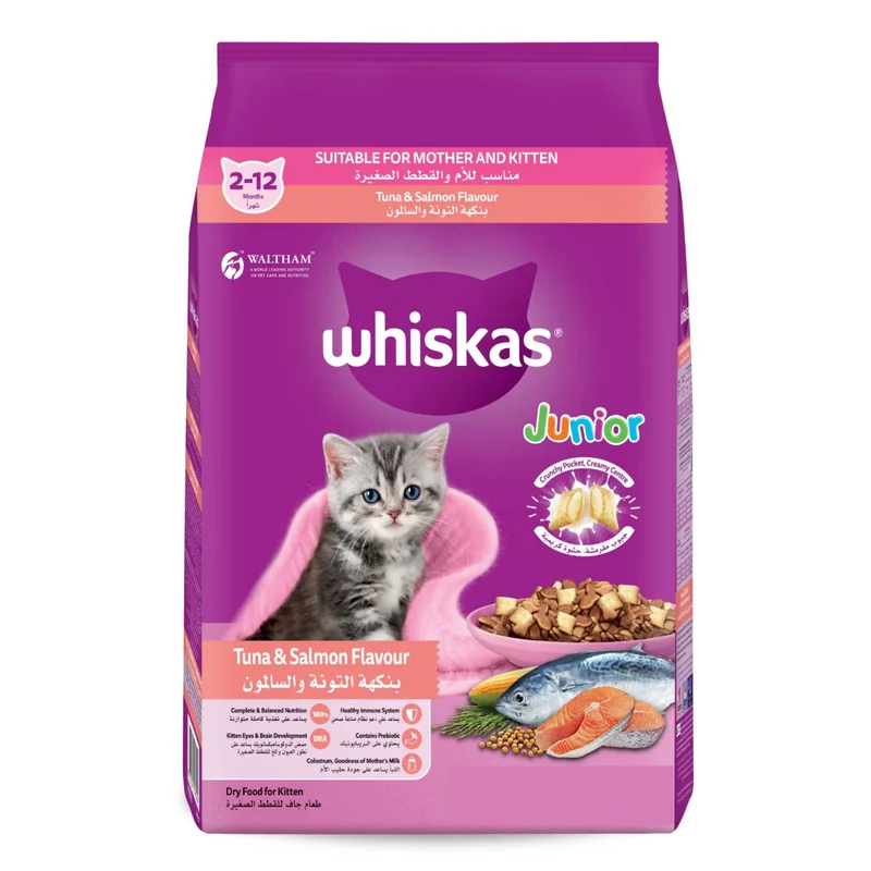 Whiskas Junior Tuna & Salmon Mother & Kitten 2-12M Dry Cat Food 1.2KG