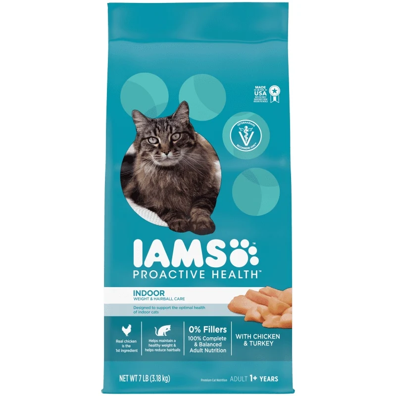 IAMS Proactive Health Indoor Weight & Hairball Care Adult Dry Cat Food 3KG