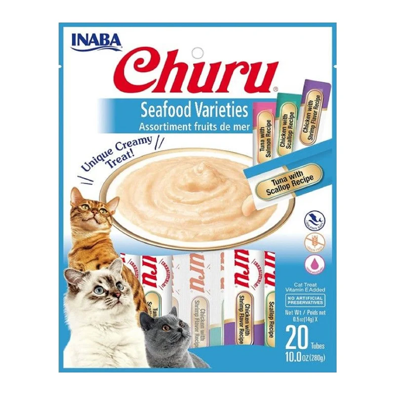 Inaba Churu Seafood Variety Pack Cat Treats 20x14g