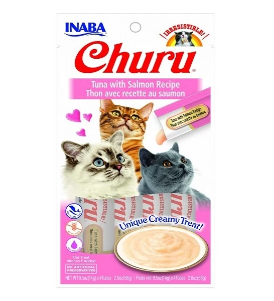 Inaba Churu Tuna with Salmon Recipe Cat Treat 56G