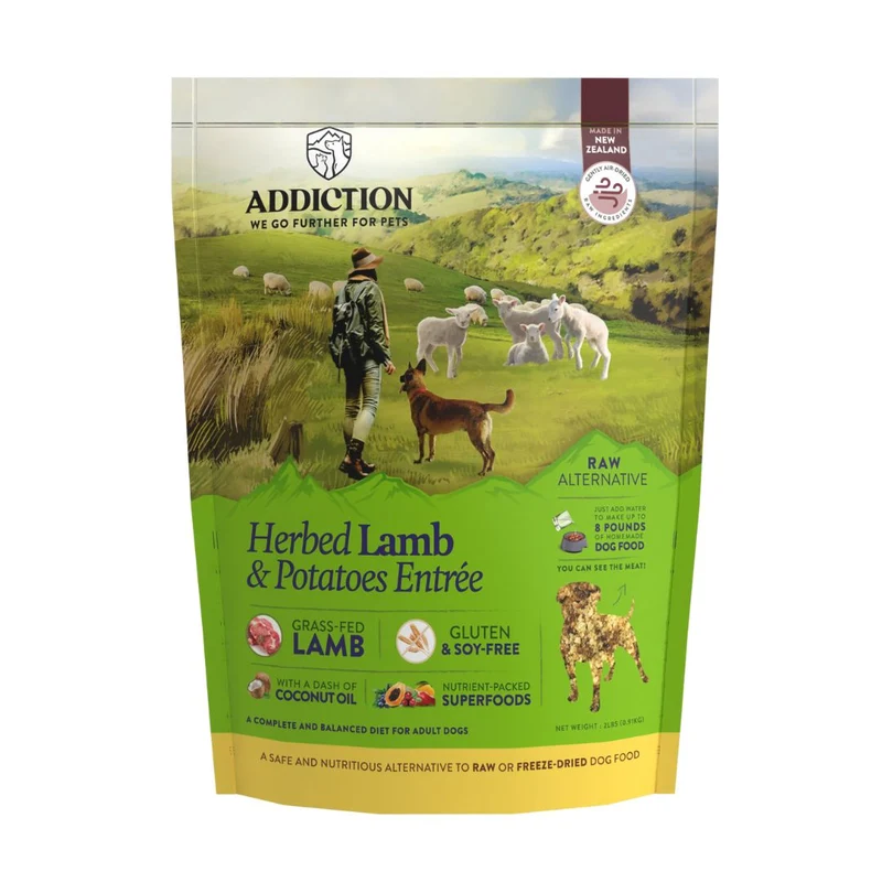 Addiction Herbed Lamb & Potatoes Grain-Free Air-Dried Dog Food 910G
