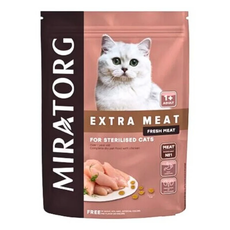 Miratorg EXTRA MEAT with Chicken for Sterilised Cat Dry Food
