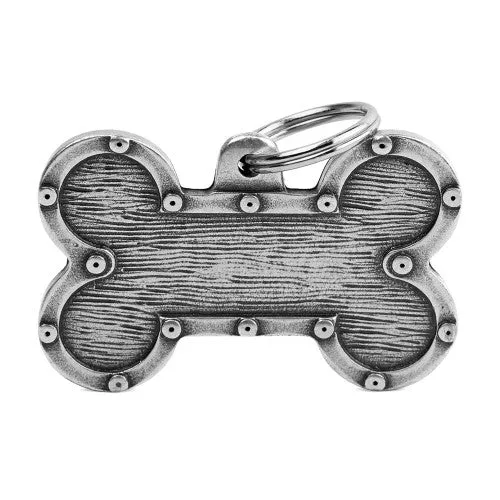 My Family Bronx Futuristic Bone ID Tag - ANTIQUE SILVER/XL