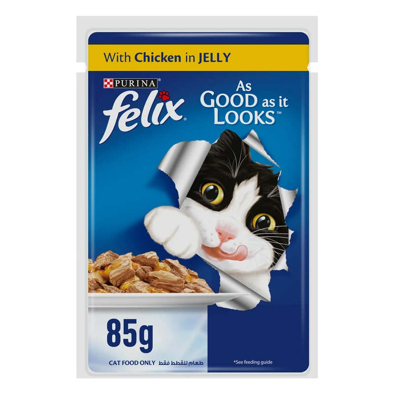 PURINA Felix as Good as it Looks Chicken in Jelly Pouch Wet Cat Food 85G