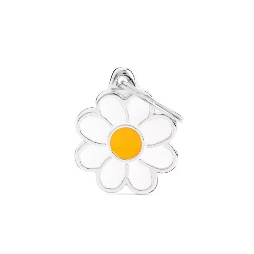 My Family Charms Daisy ID Tag - WHITE/SMALL