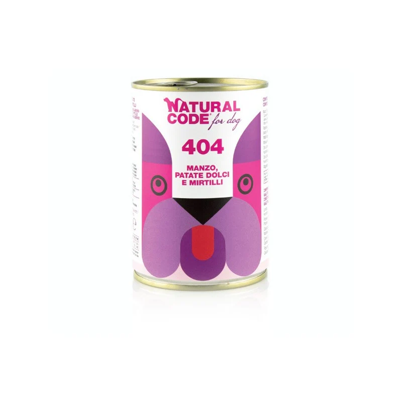 Natural Code 404 Beef Sweet Potatoes & Blueberries Pate Wet Dog Food - 400G