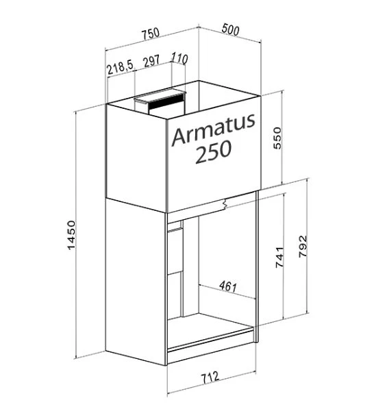 Aqua Medic Armatus 250 Aquarium 190L - Frameless Saltwater Aquarium With Under-Cabinet Filter System