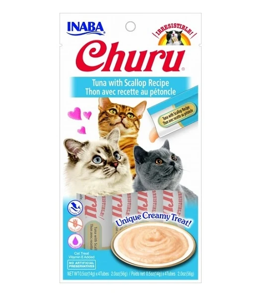 Inaba Churu Tuna with Scallop Recipe Cat Treat 56G