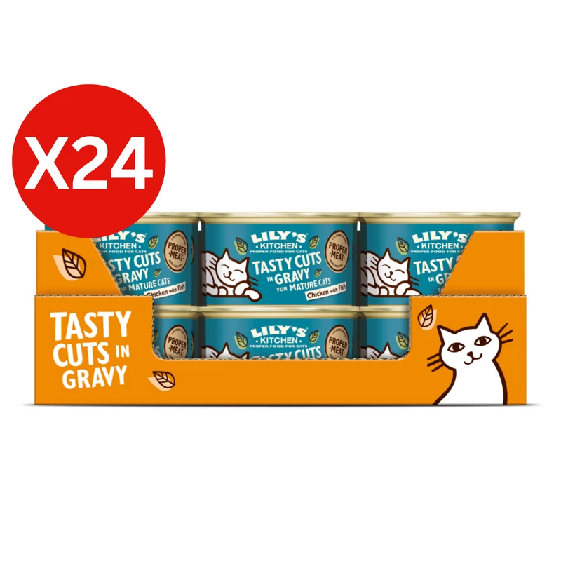 Lily's Kitchen Tasty Cuts Chicken & Fish Senior Wet Cat Food - Pack of 24