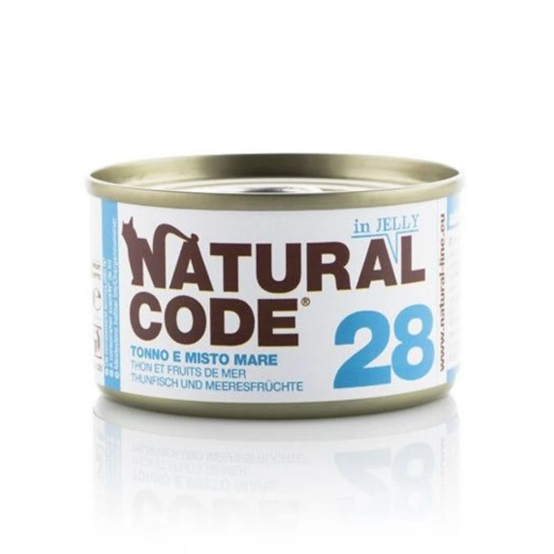 Natural Code 28 Tuna & Mixed Seafood Soft Jelly Wet Cat Food - 85G