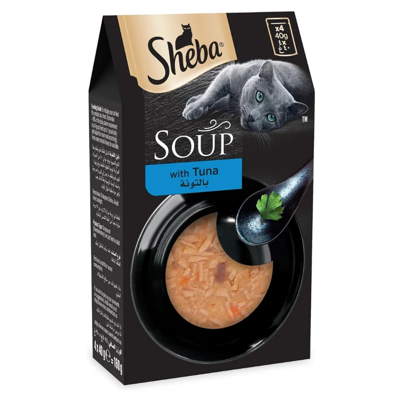 Sheba Soup with Tuna Adult Wet Cat Food In Pouch 4X40G