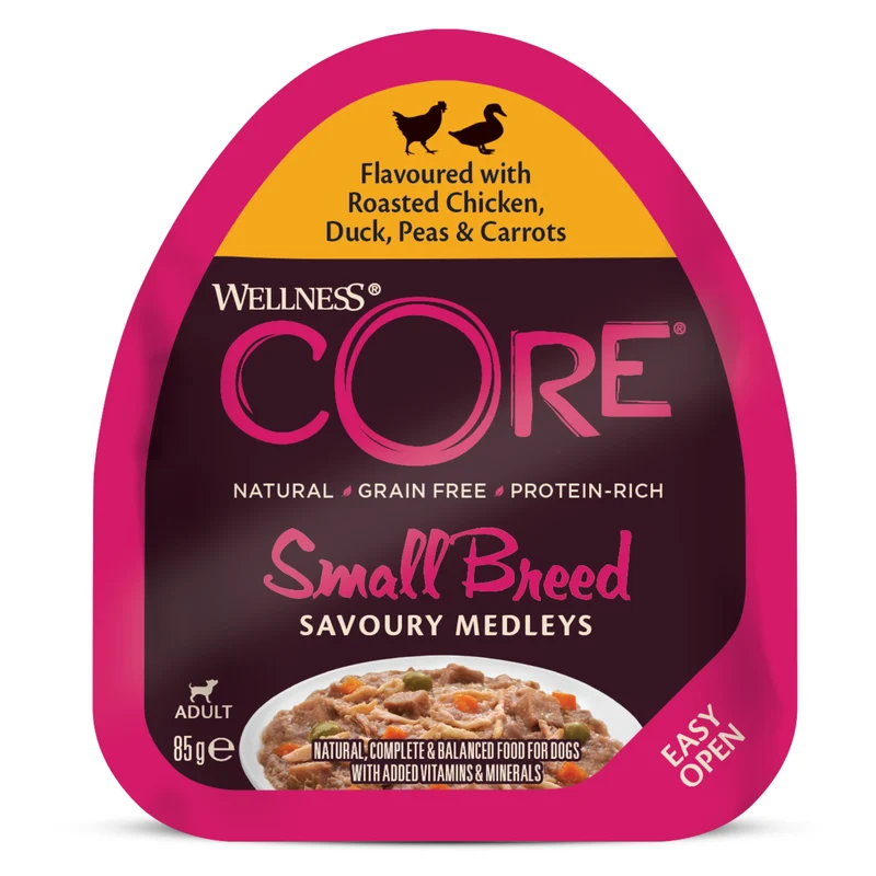 Wellness Core Small Breed Savoury Medley with Chicken, Duck, Peas & Carrots Adult Wet Dog Food 85g