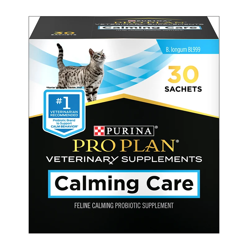 PURINA Pro Plan Veterinary Supplements Calming Care Cat Probiotic Anxiety Supplements 30X1G