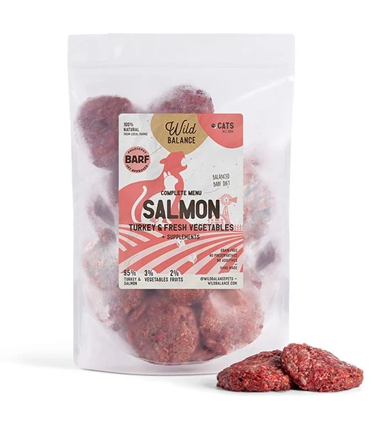 Wild Balance Complete BARF Menu Salmon Raw Food for Cats 1KG